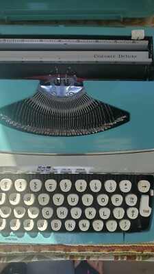 Vintage 60s Corsair WORKING Deluxe Smith Corona BLUE Portable