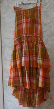 NWT AERIE summer dress.Size XL.Orange/multi plaid.Layered.Halter.Lined.Glitter