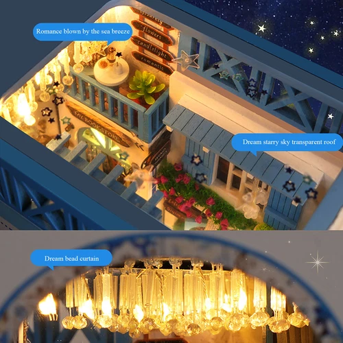 Kit puzzle in legno fai da te Book Nook 3D angolo libri kit modello casa delle bambole kit con LED - Foto 12 di 70
