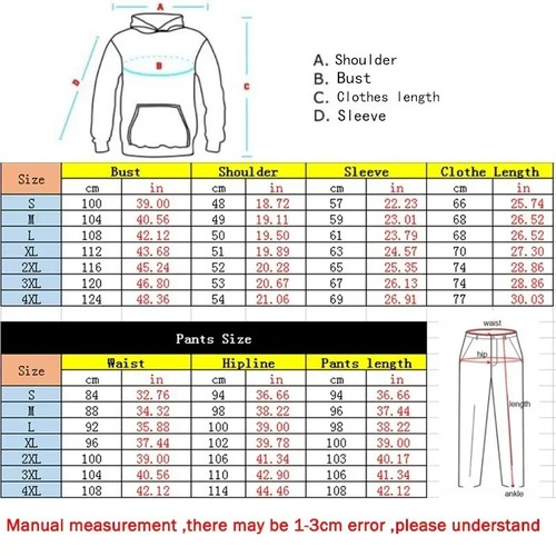 Tracksuit Suit Set Men's Sport Jacket Pants Jogging Track and Full Men’s Suits - Picture 5 of 13