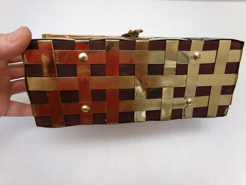 Vintage Dorset Rex Fifth Avenue basket weave metal purse, gold color - Picture 3 of 10