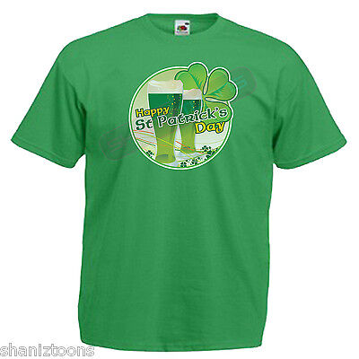 Boys/Girls T-Shirt "Happy St Patricks Day" Irish Green Shirt 3/4-12/13 yrs