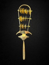 Egyptian Brass Hathor Sistrum   Handmade Ancient Ritual Rattle for Meditation