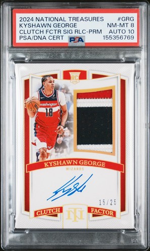 KYSHAWN GEORGE 2024-25 NATIONAL TREASURES CLUTCH FACTOR PRIME PATCH AUTO RC /25