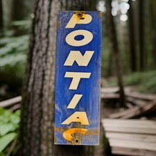 Vintage Pontiac Porcelain Sign General Motors Firebird Trans Am Camaro 12x4