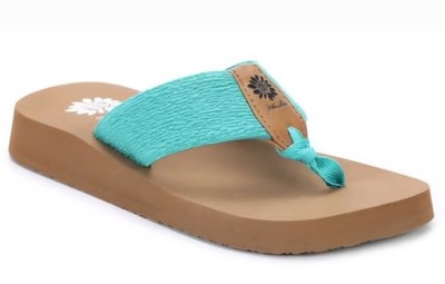 Yellowbox WARTON TURQUOISE Flip Flop Sandals Brown Sole 7.5M New with Box