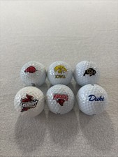 Lot of 6 College Logo Golf Balls Duke ISU Iow...