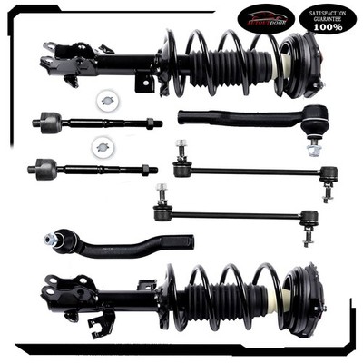 For 2007-2012 Nissan Versa Front Struts w/ Coil Spring Sway Bar Outer Tie Rods