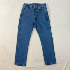 Wrangler Straight Leg Jeans Womens 9x32 Blue Excellent High Rise Stretch Denim