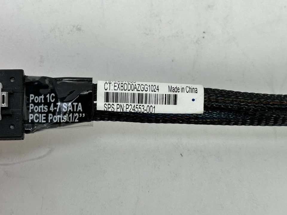 HPE P20849-001 ProLiant DL38x Gen10+/V2 Slim 1x SAS x8 to 2x Mini SAS x4 Cable - Image 3 of 4