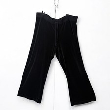 Vintage Juicy Couture Black Velour Track Pants Size 1X y2k Drawstring Flare