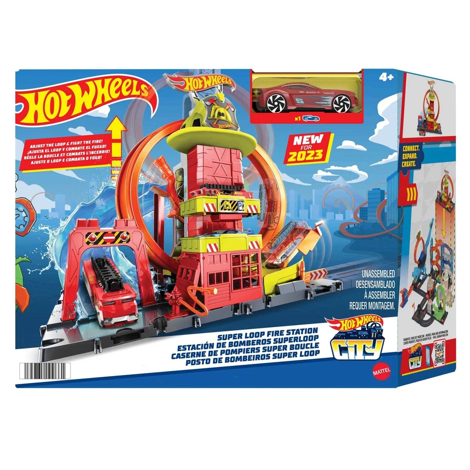 Hot Wheels City Feuerwache Super Looping Rennbahn Set - Bild 1 von 4