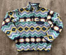 Patagonia Synchilla Snap T Pullover Jacket Womens Small Multicolor Aztec Print