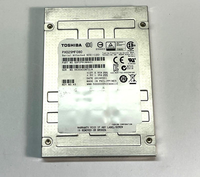 TOSHIBA  800GB SSD 12Gb/s SAS 2.5'' PX02SMF080 100% Health Server drive