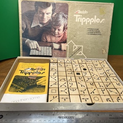Aladdin Trippples Board Game Triples Strategy 700 Complete 64 tiles and 4markers