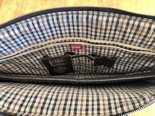 große braune BREE-Laptoptasche aus Leder, gepolst. Innenfach, 43 b, 35 h, 11 t - Bild 6 von 9