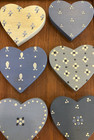 Vintage Folk Art Country Blue Hearts Plaque — photo 5