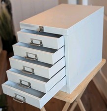 Bisley Style 5 Drawer Filing Cabinet Working Lock with Key Vintage