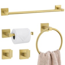 Lairuier 5-Piece Brushed Gold Bathroom Hardware Set, Bathroom Accessories Set...