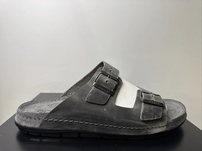 Rohde Herren Pantoletten Gr. 46 Leder Clogs Anthrazit 5918
