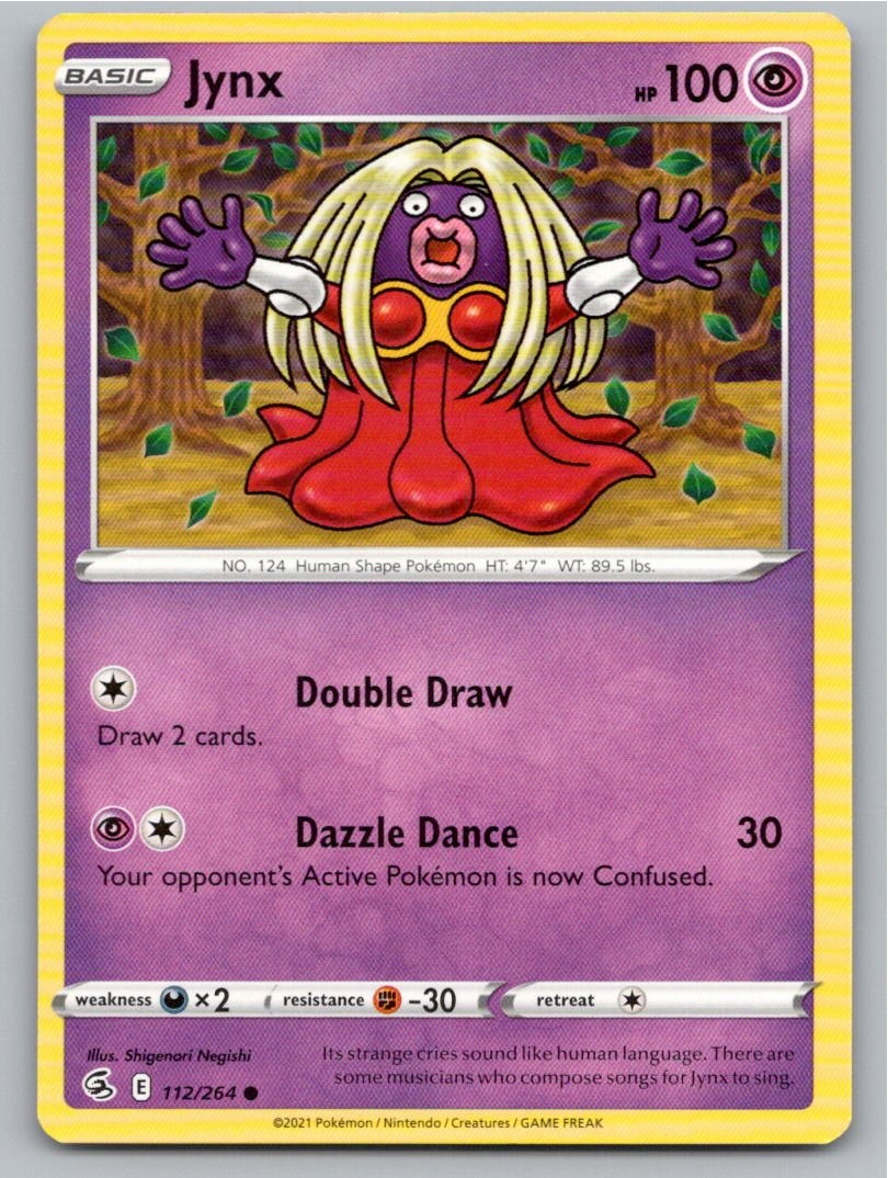 2021 POKEMON JYNX FUSION STRIKE 112/264 COMMON NM A50728 FREE S&H