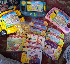 My First Leap Pad Systems Bundle. Of 5 With 24 Book/cartridges. All Work Great!