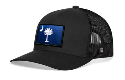 #ad South Carolina Flag Trucker Haka Hat Black South Carolina Flag Snapback $35.99