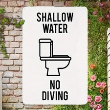 YNLLOOFD Bathroom Shallow Decor Funny Retro Metal Sheet Signs 8x12inch