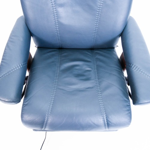 Ekornes Stressless Consul (M) Power Leg Relaxsessel Fernsehsessel Leder Blau - Bild 5 von 9