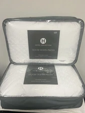Hotel Collection European White Goose Down Medium Support Standard TWO Pillows