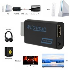 Portable Wii to HDMI Wii2HDMI Full HD Converter Audio Output Adapter TV Black