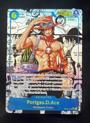 English One Piece Portgas.D.Ace OP13-119 SEC Manga Alt Art