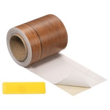 Wood Tape, 2" x 16ft Self-Adhesive Wood Grain Repair Tape Patch, Dark Brown