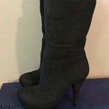 Botas hasta la rodilla Vic Matiè Drk gris acanaladas tacón de aguja talla 8