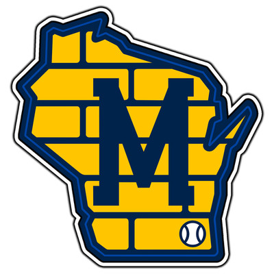Milwaukee Brewers State Logo #7 Baseball Sticker Waterproof Vinyl Decal Die-Cut