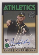 2021 Update 1986 Topps Baseball Gold 35/50 James Kaprielian #86A-JKA Auto 4k8