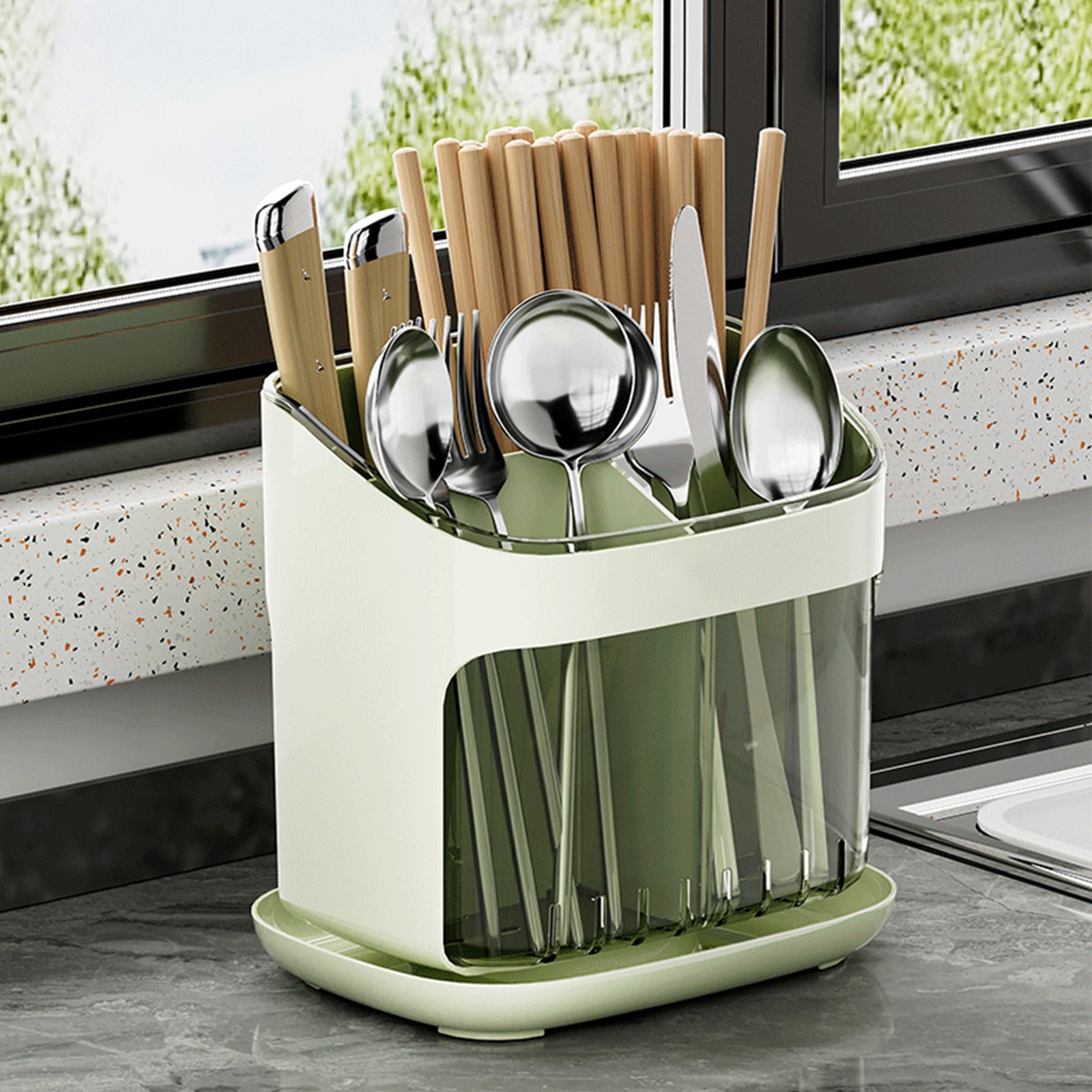Chopsticks Fork Spoon Organizer Efficient Draining For Kitchen Multifunctional C