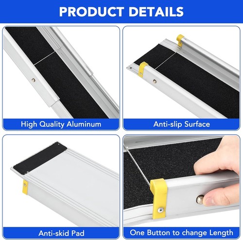 2pcs Portable Wheelchair Ramps for Steps 6/8 Ft Adjustable w/ Storage Bag 600Lbs - Picture 3 of 11