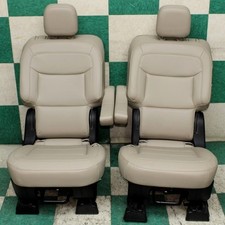 23 Explorer Vinyl Tan Sandstone Rear Captains Bucket Seats Pair Second 2nd Row
