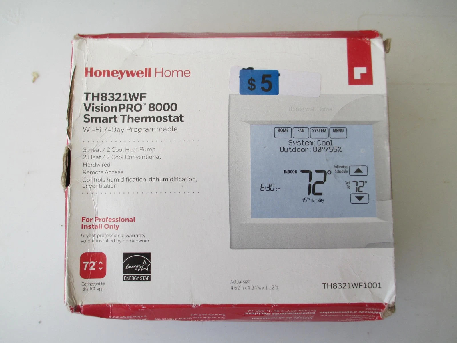 HONEYWELL TH8321WF VISION PRO 8000 THERMOSTAT NEW
Opens in a new window or tab