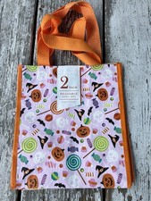 TWO 2 PACK Halloween reusable shopping bag PUMPKINS   TEDDY   BEARS fun