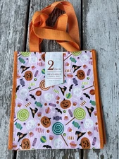 TWO (2) PACK Halloween reusable shopping bag PUMPKINS 🎃 TEDDY 🧸 BEARS fun