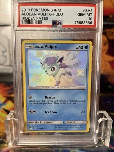 Pokémon PSA 10 Alolan Vulpix SV8/SV94 Shiny Vault SM Hidden Fates