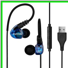 Wired USB Earbuds with Microphone for Gaming and Work