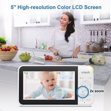 VTech VM5267-2 2 Camera 5" Digital Video Baby Monitor with Pan and Tilt and