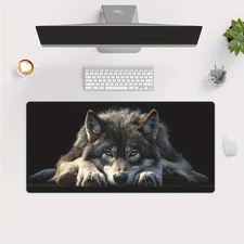 40*90cm 1pc Wolf Pattern HD Printed Desk Mat, Multifunctional Mouse Pad for Keyb