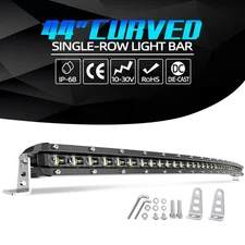 Slim Curved 20 26 32 38 44 50 LED Light Bar Single Row Off Road Driving ATV SUV