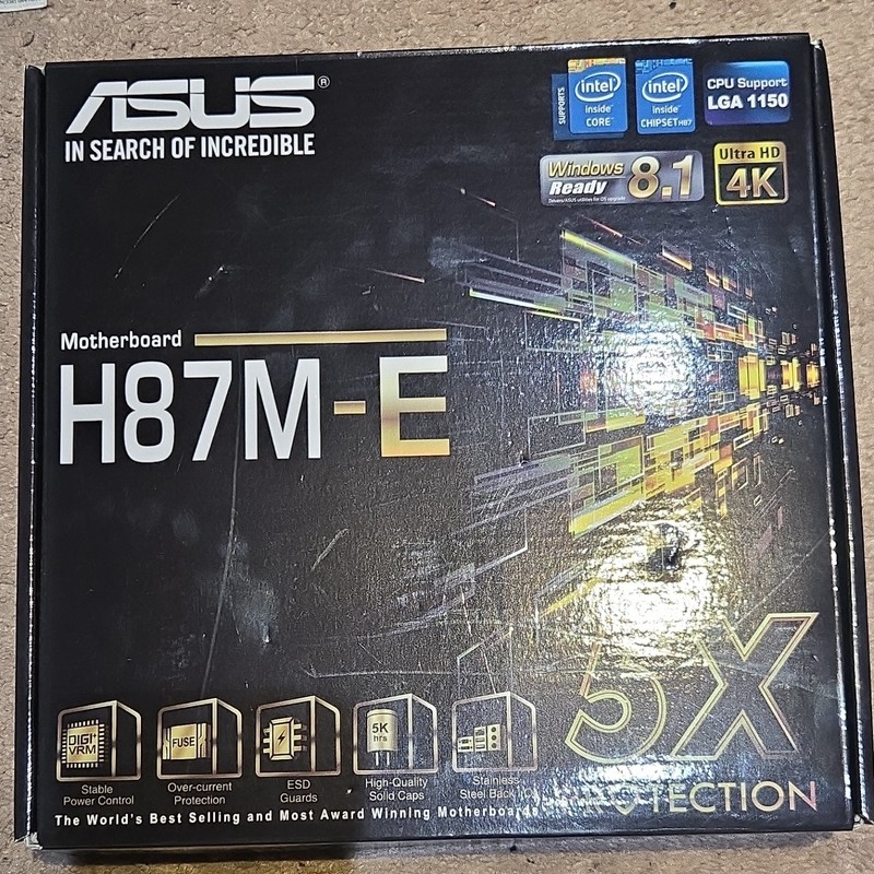 ASUS H87M-E MicroATX Motherboard LGA 1150 DDR3 HDMI VGA DVI LAN 5X Protection