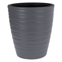 Xl Pflanz KüBel Rund Grau + Einsatz - 42 X 37 Cm - Garten Blumen Topf Wetterfest