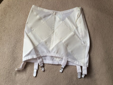 Crown-ette M/28 White Extra Firm Side Zip Open Bottom 6 Garter Girdle 1742 NWOT